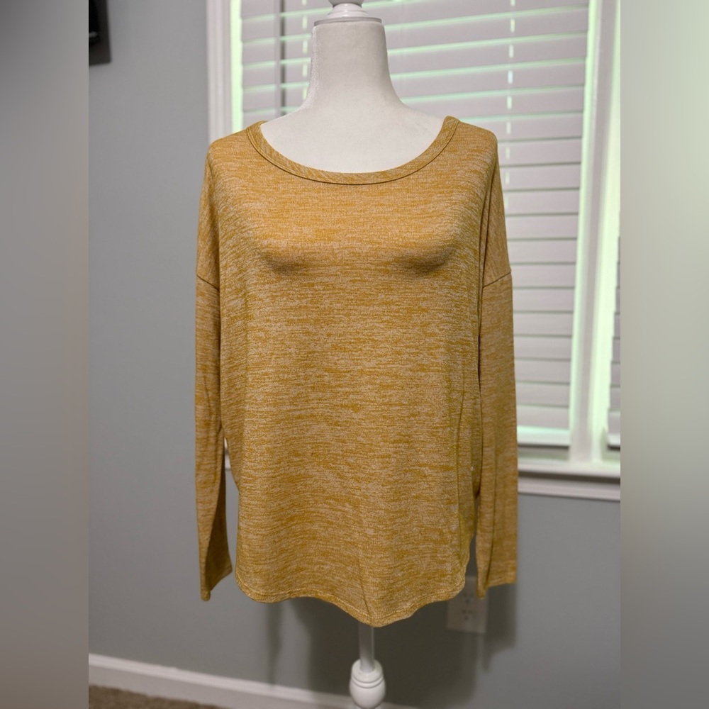 Time and Tru Gold Long Sleeve Relaxed Shirt